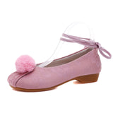 Zingj Ball Embroidered Cloth Shoes Girl Low Heel Embroidered Hanfu Shoes Ancient Costume Stage Dance