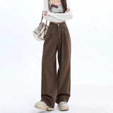 Vintage High Waist Straight Baggy Jeans-Outfit