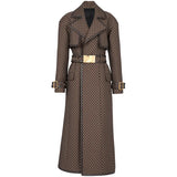 Autumn And Winter New Star Fashion Belt Belted Maze Pattern Lengthened Wind