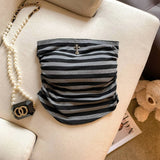 Hottie Hit The Striped Chest-Striped Bra Vest Woman Summer Wear Chest Pads All Wrapped In Pure Desire Waistless Sleeveless