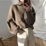 Sweater Jacket Autumn And Winter Korean Version Of The Fashion Loose Net Wear Chic Net Red Lazy Wind Long-Sleeved