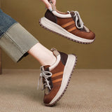 Cowhedular Leather-Spighty Forrest Aggan Shoes Spring And Autumn New Casual Women's Shoes Round-Headed Flat Single
