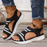 Size 25 Spring And Summer New Women's Thick-Soled Pedal Fish Mouth Flying Mesh Leisure Beach