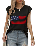New Hot Independent Yen Collar Flag Top Solid Color Knit Shirt Short-Sleeved Sweater