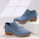 Coarse And Short-Skinned Boots Women's Sharp Tips And Zippered Velvet And Ankle Boots Women's Martin