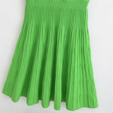 Summer New Sexy Hottie Body Shape Straight Green Dress Sleeveless Knit