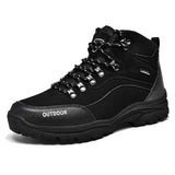 New Outdoor Hiking Shoes Wear-Resistant Anti-Slip Tourism Leisure High-Top Sports Shoes Plus Velvet Warm Cotton