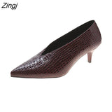 V-neck Patent-leather Single Women Shoes High Heels Spring Versatile Retro Chunky Single Shoes Zapatos De Mujer