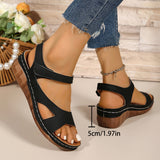 Asia Large-Size Magic Thick-Soled Sandals Women New Sewing Slope And Beach Cool Slippers