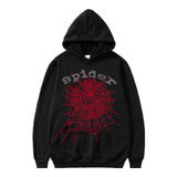 Fashion Hip Hop Print Sp5der Cobweb Hoodie Sweater Suit Men's