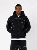 Trendy Loose Tunic Hip-Hop Streetwear Men And Women Zipper Hooded Casual Jacket