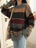 Vintage Jacquard Knit Sweater- Outfit