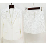 New Star Fashion Hot Diamond Body A Buckle Suit Jacket Half-Skirt