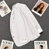Zingj Suit Jacket Female 2024 Spring New Korean Version Of Fashion Suit Blue Fried Street Foreign Style Design