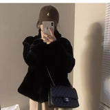 Winter Marinade Short-Term Collar Fur Integrated Slings Plush Green Fur Coat Women's Lamb