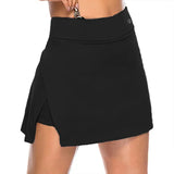 Two-Piece Hakama Skirt Women's Solid Active Performance Skort Lightweight for Running Tennis Golf Sports Mini