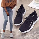 2025 New Large-Size Women's Shoes Pure Color Tie Hollow Light Casual Sports