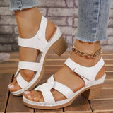 Hollow Magic High Heel Sandals Women's New Buckle Thick Heel Buckle With Fish Mouth