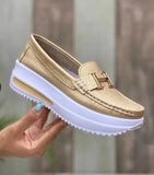 Autumn 2025 Thick Bottom Round Head Solid Color Women 40-43PU Light-Mouthed Women's Flat-Soled Single