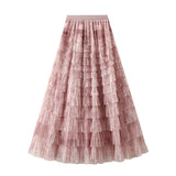 Dress Women's Half-Dress Dress 2025 New Cake Skirt Showing Thin Long Mesh Dress Level Half Skirt