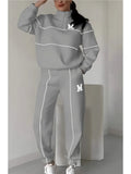 2025 New Trousers Letter Long-Sleeved Casual Sports Set Two