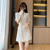 Summer New Women's Small Fragrant French Design White Dress Women's Summer Niche Design Suit