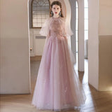 Super Fairy Evening Dress Female Pink Host High-End Light Luxury Birthday Ceremony Senior Small Banquet