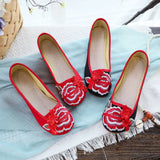 Zingj Embroidered Flower Embroidered Cloth Shoes With Women's Single