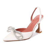 High Heels 2021 New Early Spring Women's Bow Rhinestone Women's Toe Cap