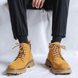 Zingj Men's Outdoor Travel Boots Yellow Platform Boots