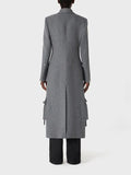 Zingj 2024 New Fashion Temperament Multi-Pocket Decoration Design Sense Long Suit Jacket Show Thin Suit