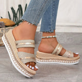And Cool Slippers Women Wear 2025 Summer New Round Head Casual Large Size Loose Cake Thick Bottom Roman