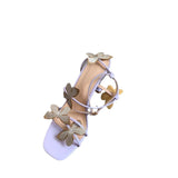Summer Fashion Net Red New Large Square Head Butterfly Shape Fine Heel Sandals High Heel Women's