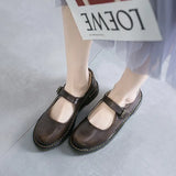 Leather Shoes Women Retro Women 2025 Spring College Wind Flat-Soles Retro Shoes Students Literary Style