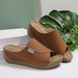 Thick-Bottomed Casual Slippers Women 2025 New Word Drag Simple Fashion Fish Mouth Slope And Lady Cold