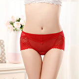 Sexy Transparent Lace Breathable Comfortable Mid-Rise Cotton Crotch Hips Fiery Pants