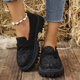 British Breeze Spring And Winter Autumn New Leopard-Print Lefu Shoes Coarse Trend Retro Round Women's
