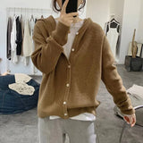 Zingj Sweater Cardigan Women's 2024 New Solid Color Soft Waxy Loose Look Thin Short Knit Jacket-Outfit