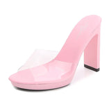 Zingj New Korean Version Of The Runway Show Model Shoes Fine Heel Sexy Black Waterproof Table 11CM High Heel Sandal Female
