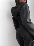 Knitted Qiu Force Spleet Machine Wind Solid Zipper Sports With Hat Repair Sexy Autumn And Winter