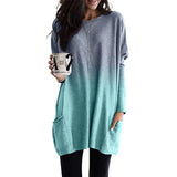 Urban Leisure Color Long Sleeve Casual Pocket Top Women's