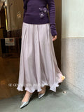 Xixi 2025 Autumn New White Standard Temperament 100 Folded High Waist Half-Dress French Dress Dress Woman