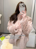 Collar Of Thousands Of Gold Sense High-End Wool Coat Thick Warm Coat Blouse Full Plush Autumn Winter