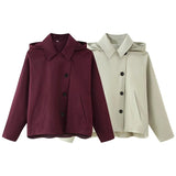 Women's Clothing Explosion Fashion Casual Style Hooded Coat Short