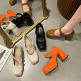 Temperament Coarse Retro Single-Shoe Women In The Fall Of 2025 New Bright And Shallow Students Mary Jane Small Leather