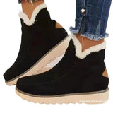Women's Boots 2025 Winter New Women's Thick-Bottomed Cotton Boots Solid-Colored Feet To Keep Warm Short