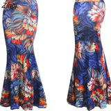 Spring Summer A-Line Elastic High-waist Long Pencil Skirt for Women 2023 Printed Maxi Skirt Faldas Largas Mujer Para