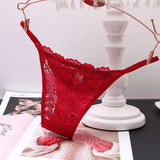 Trousers Female Lace Sexy No-Width Perspective Seduction Cotton Crotch Hollow Comfortable Lady Solid Color Low-Waisted