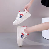 Small White Shoes Women's New Color Thick-Soled Front Lace-Pandeed Shoes For Women's Shoes In The Autumn And Winter