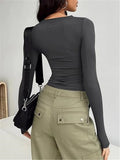 And Winter Bottom New Solid Color Buffet Long-Sleeved Jacket Short T-Shirt